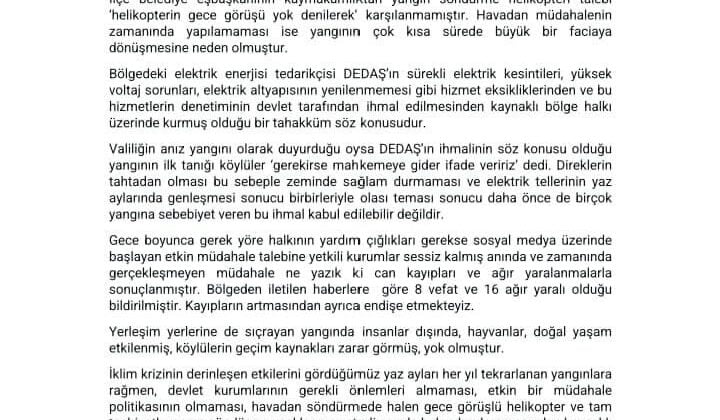 Ekoloji Birliği: Mardin ve Diyarbakır’da Büyük Yangın Felaketi