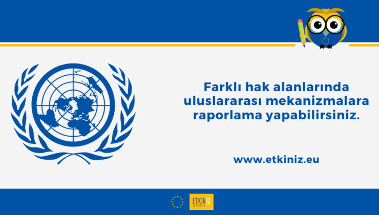 Farklı Hak Alanlarında Uluslararası Mekanizmalara Raporlama Yapabilirsiniz