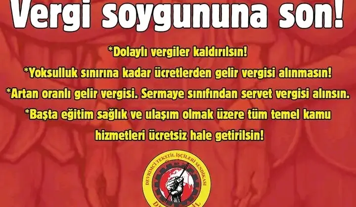 Devrimci Tekstil İşçileri Sendikası’ndan Yeni Vergi Tasarısına Tepki