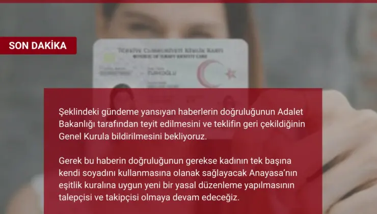 İstanbul Barosu Kadın Hakları Merkezi: “Evli Kadının Soyadıyla İlgili Kanun Teklifi 9. Yargı Paketinden Çıkarıldı”