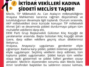 Meclisteki Erkek Şiddeti Tüm Topluma Yöneliktir