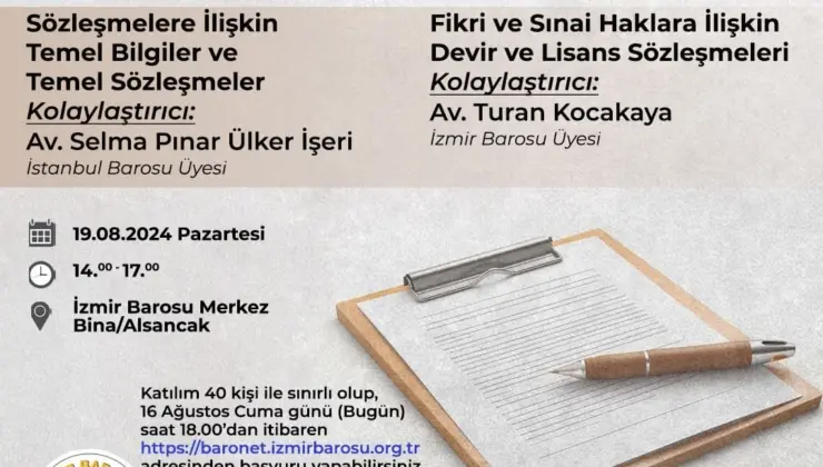 İzmir Barosu’ndan Temel Sözleşmeler Atölyesi