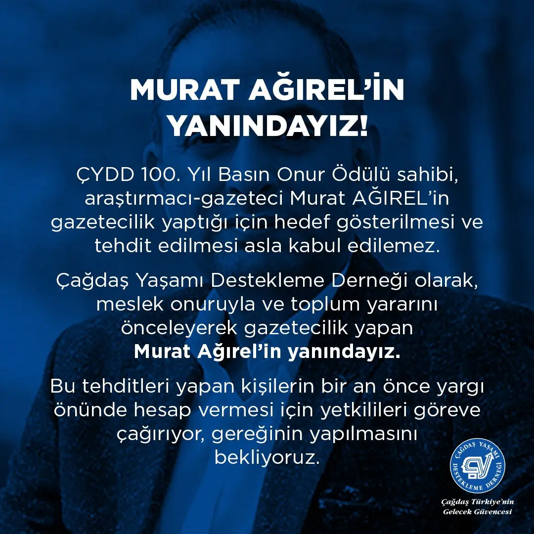 ÇYDD’den Murat Ağırel’e Destek: “Murat Ağırel’in Yanındayız!”