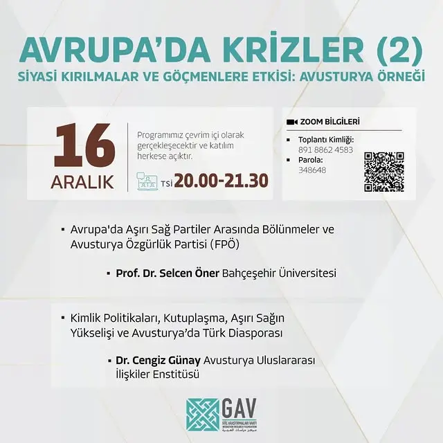“Avrupa’da Krizler” Webinar Serisi: Aşırı Sağ ve Göçmenlere Etkisi Tartışılıyor