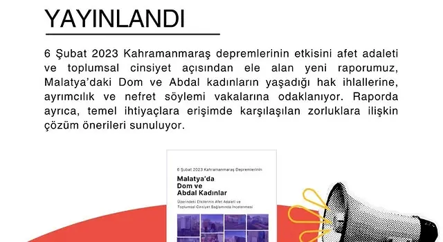 Malatya’da Dom ve Abdal Kadınların Depremle Mücadelesi