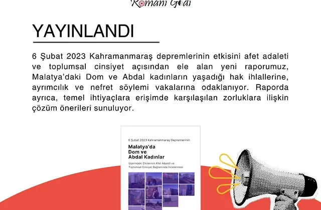 Malatya’da Dom ve Abdal Kadınların Depremle Mücadelesi
