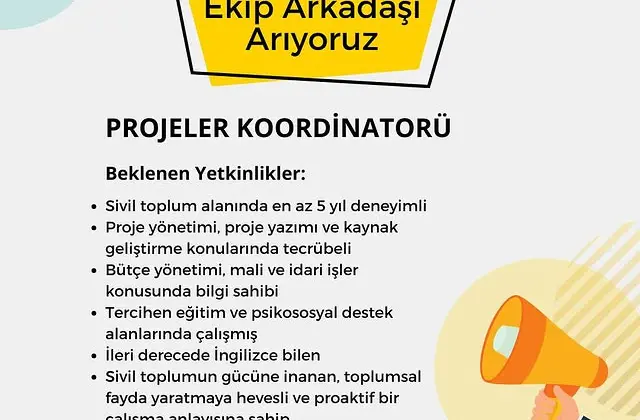 Biriz Derneği Projeler Koordinatörü Arıyor