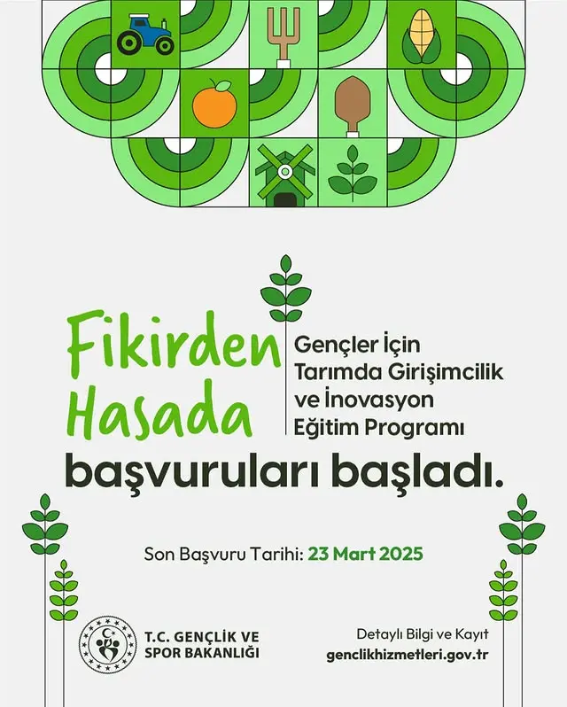 “Fikirden Hasada” Tarımda Girişimcilik ve İnovasyon Programı Başlıyor