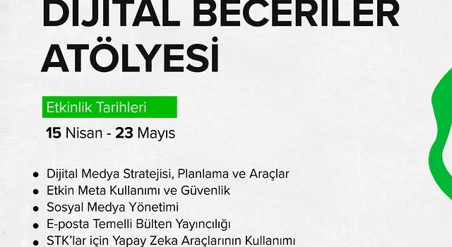 Sivil Toplum İçin Dijital Beceriler Atölyesi Başlıyor