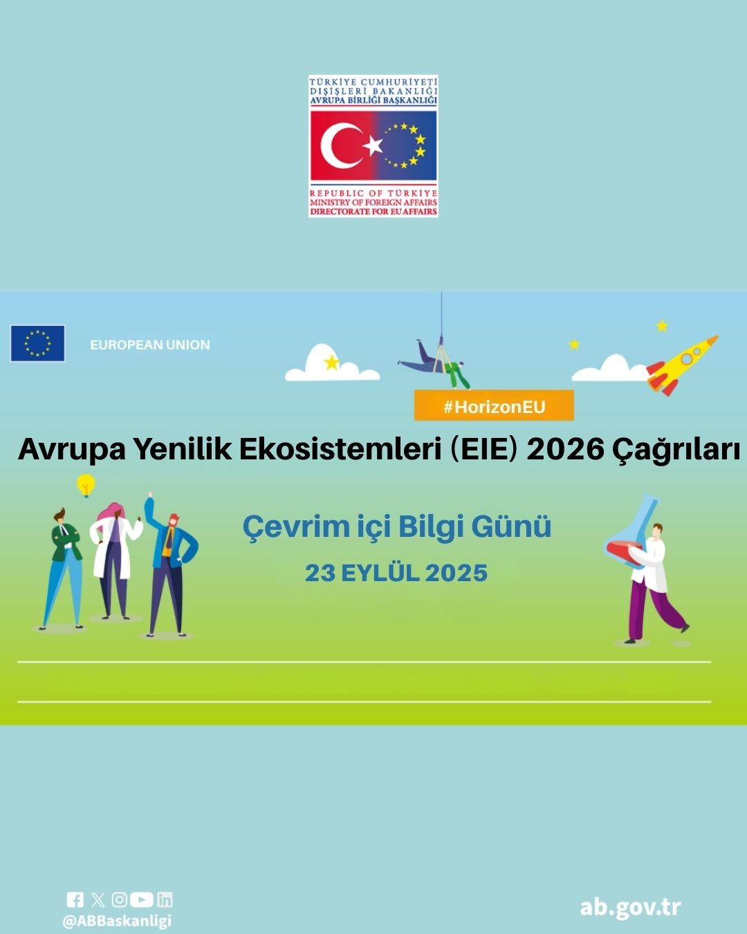 Avrupa Yenilik Ekosistemleri 2026 Çağrılarına Yönelik Bilgi Günü 23 Eylül’de