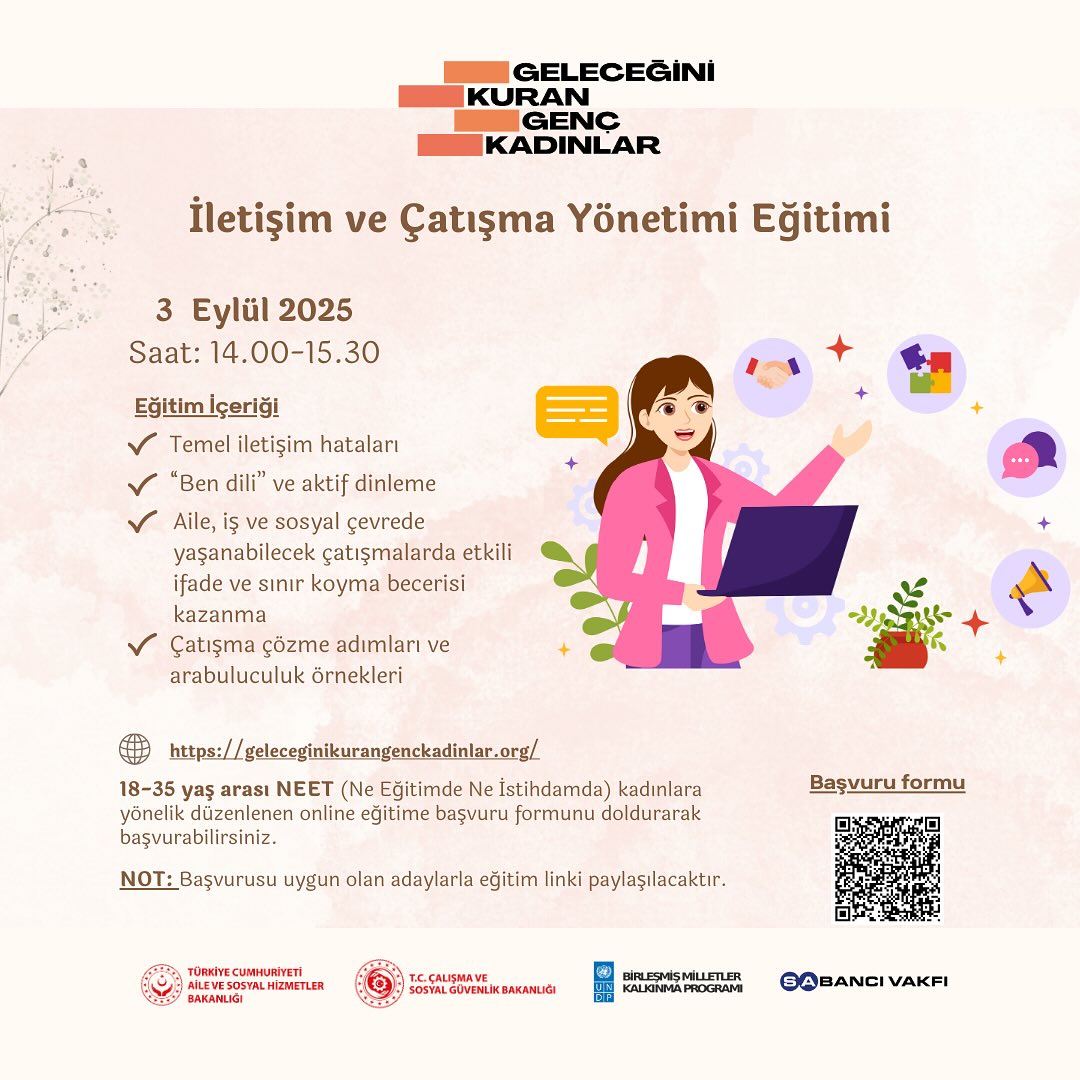 Genç Kadınlara Özel İletişim ve Çatışma Yönetimi Eğitimi Başlıyor