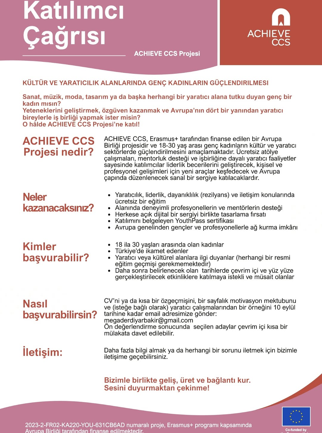 ACHIEVE CCS Projesi: Yaratıcı Genç Kadınlar İçin Kültür ve Sanatta Güçlenme Fırsatı