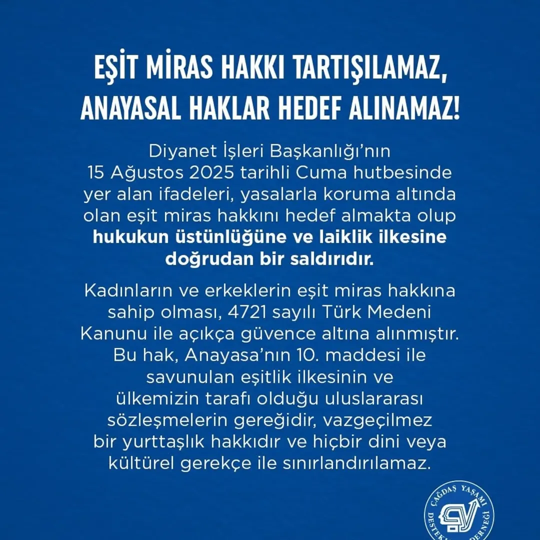 ÇYDD: “Eşit Miras Hakkı Tartışılamaz, Anayasal Haklar Hedef Alınamaz”