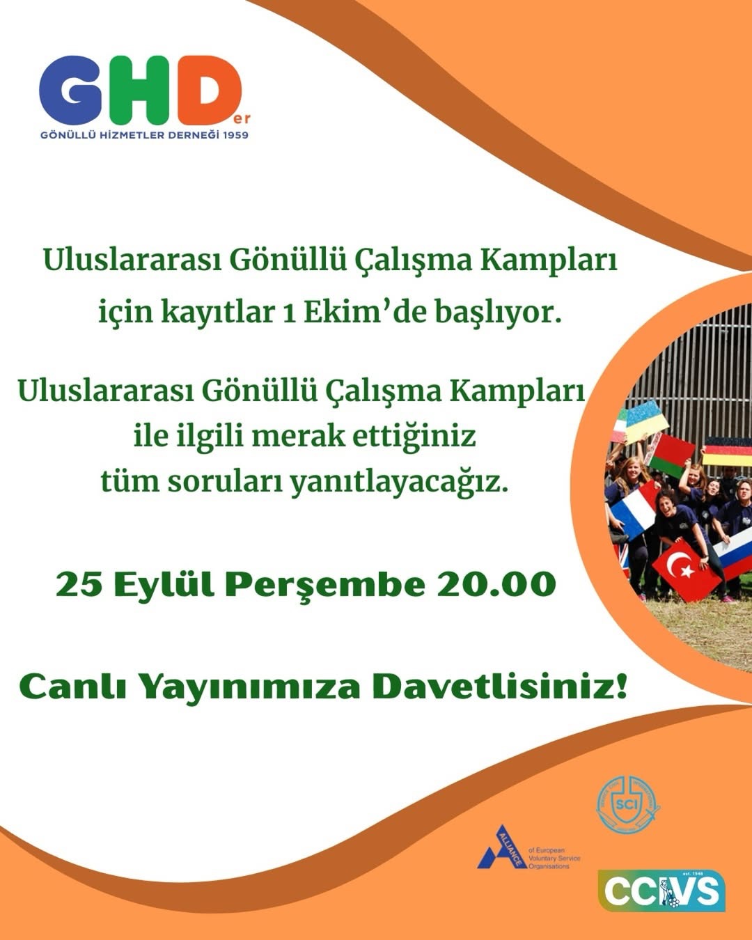 Gönüllü Hizmetler Derneği’nden Uluslararası Gönüllü Çalışma Kampları İçin Canlı Yayın