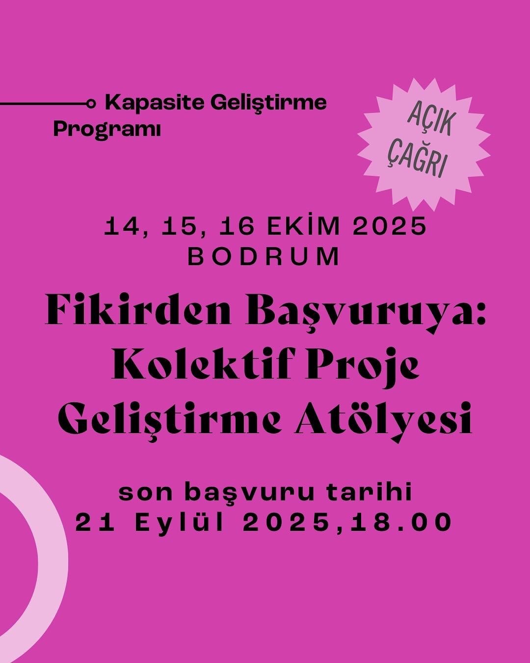 Bodrum’da Kolektif Proje Geliştirme Atölyesi: Başvurular Başladı