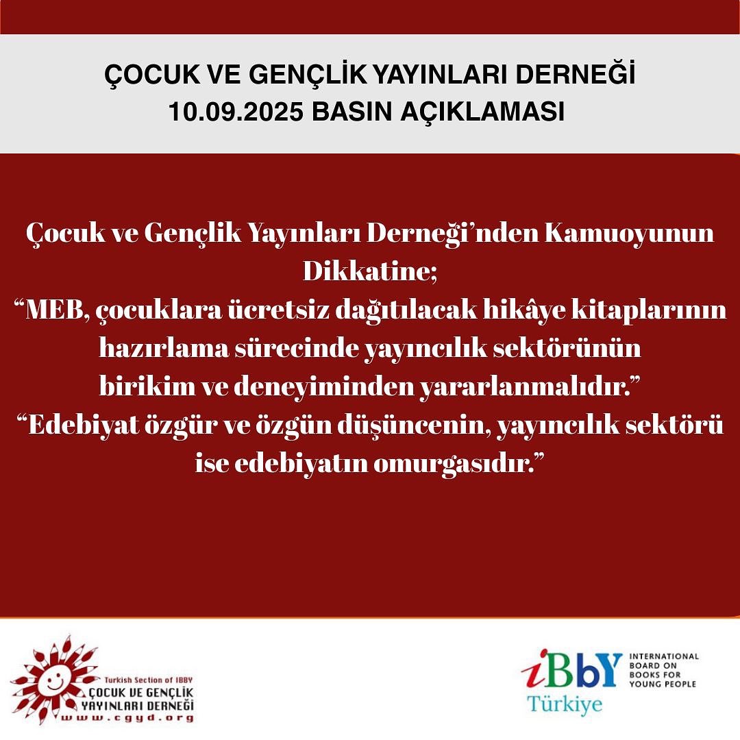 Çocuk ve Gençlik Yayınları Derneği’nden MEB’e Çağrı