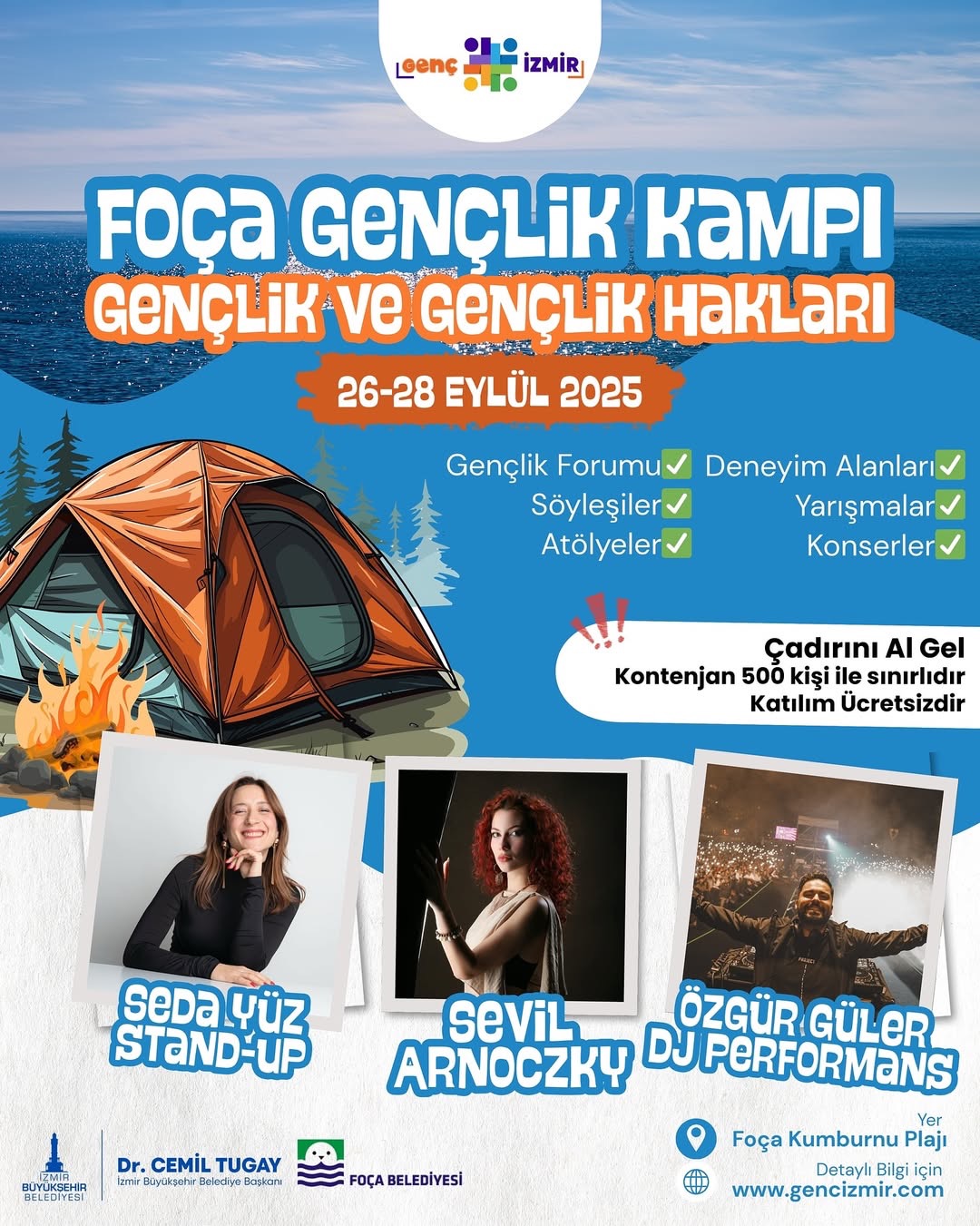 Foça Gençlik Kampı 26-28 Eylül’de Başlıyor: Gençlik ve Gençlik Hakları Temasıyla Ücretsiz Katılım