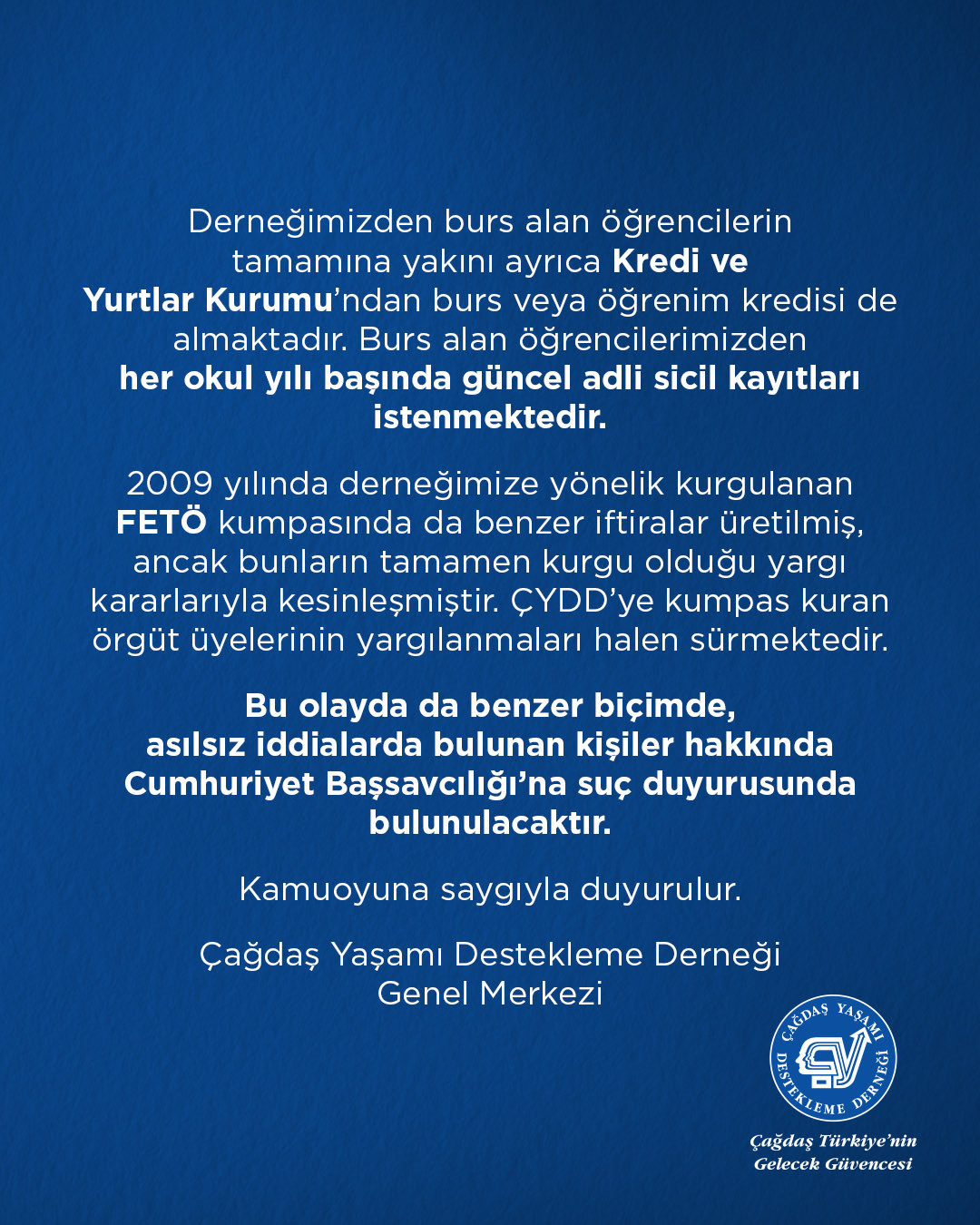 ÇYDD’den Burs İddialarına Net Yanıt: “İddialar Asılsızdır” 2