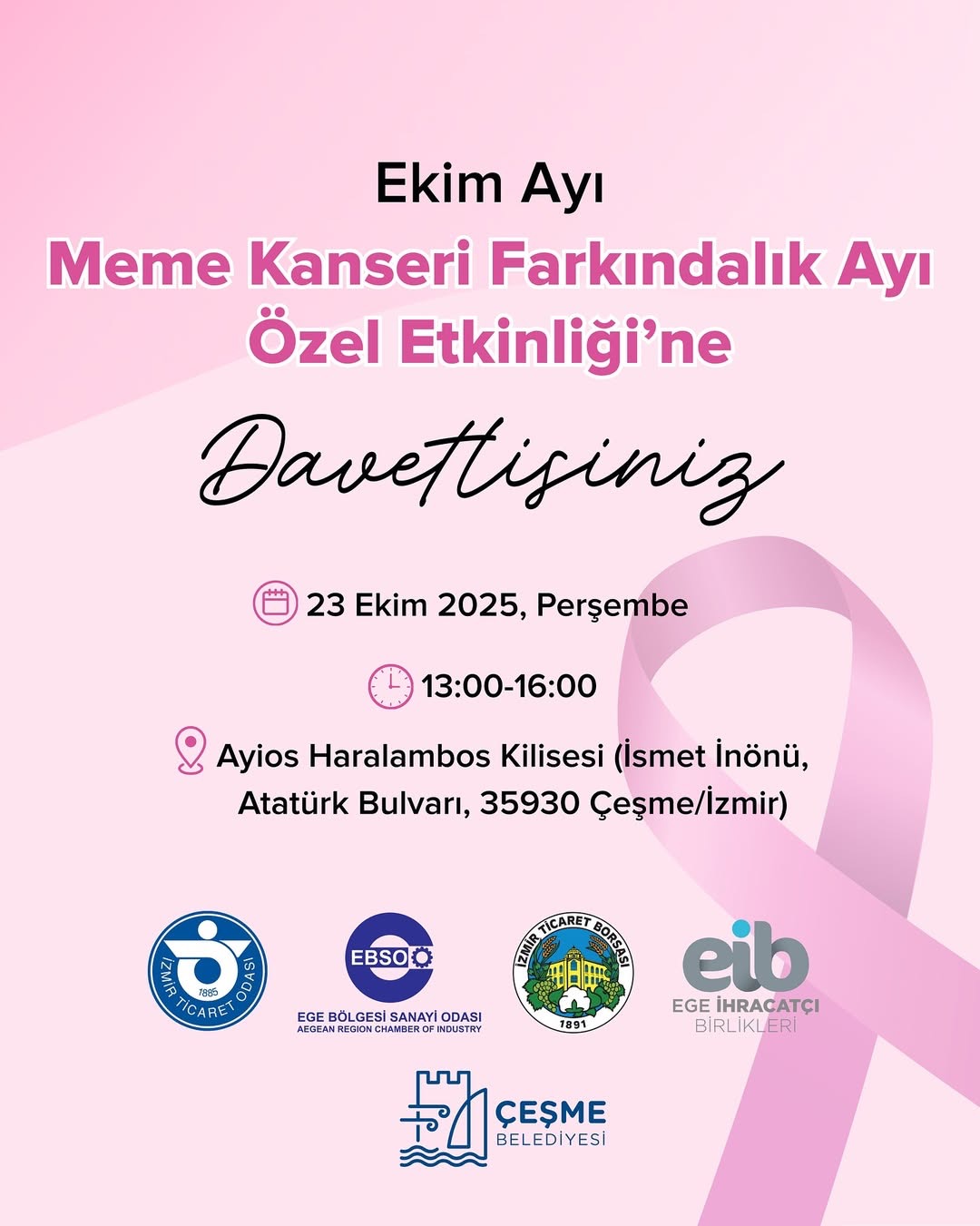 Çeşme’de Meme Kanseri Farkındalık Ayı İçin Bilinçlendirme Etkinliği Düzenleniyor