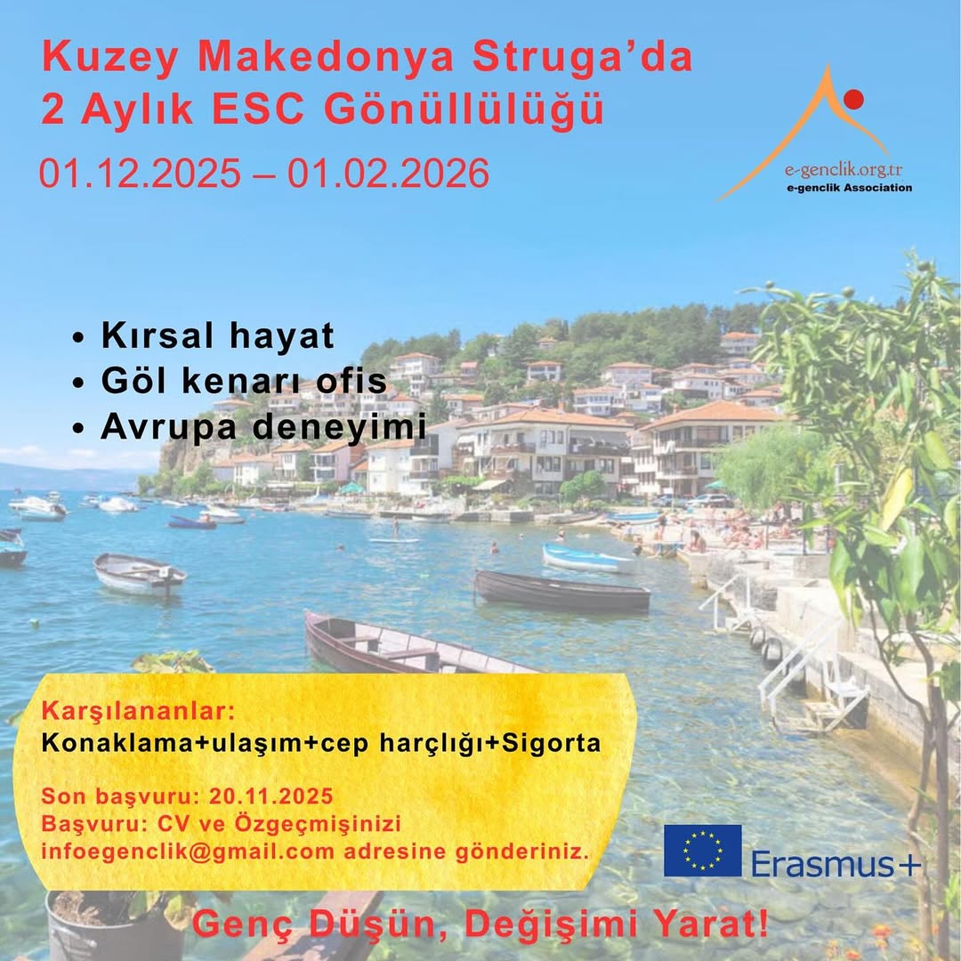 E Gençlik Derneği’nden Kuzey Makedonya’da 2 Aylık ESC Gönüllülük Fırsatı