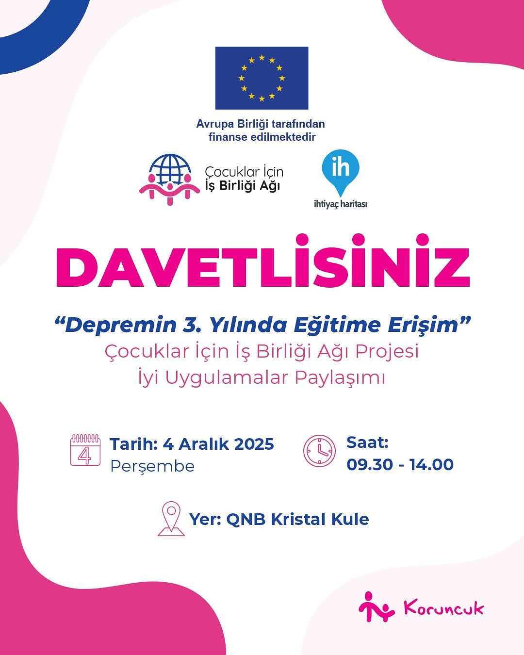 Koruncuk Vakfı, Depremin 3. Yılında Eğitime Erişim Konferansına Davet Ediyor