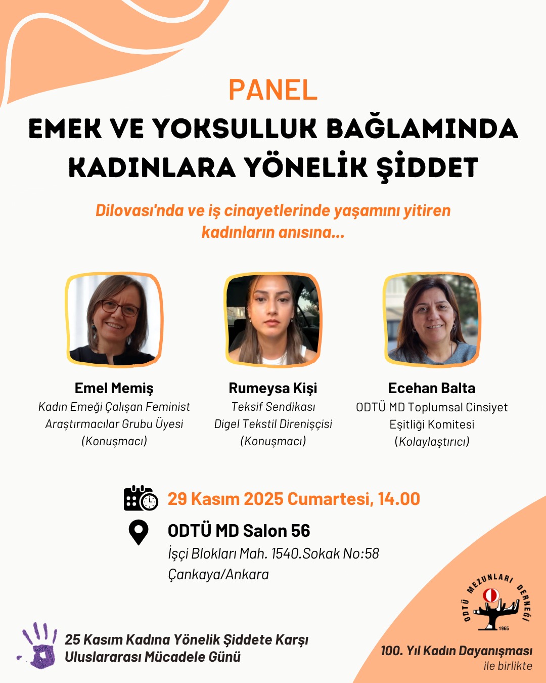 ODTÜ Mezunları Derneği’nden 25 Kasım’a Özel Panel