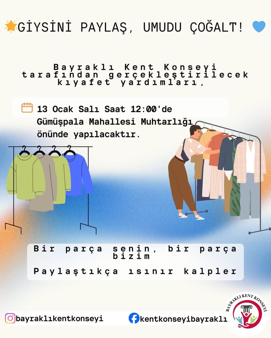Bayraklı Kent Konseyi’nden Dayanışma Çağrısı: “Giysini Paylaş, Umudu Çoğalt!”