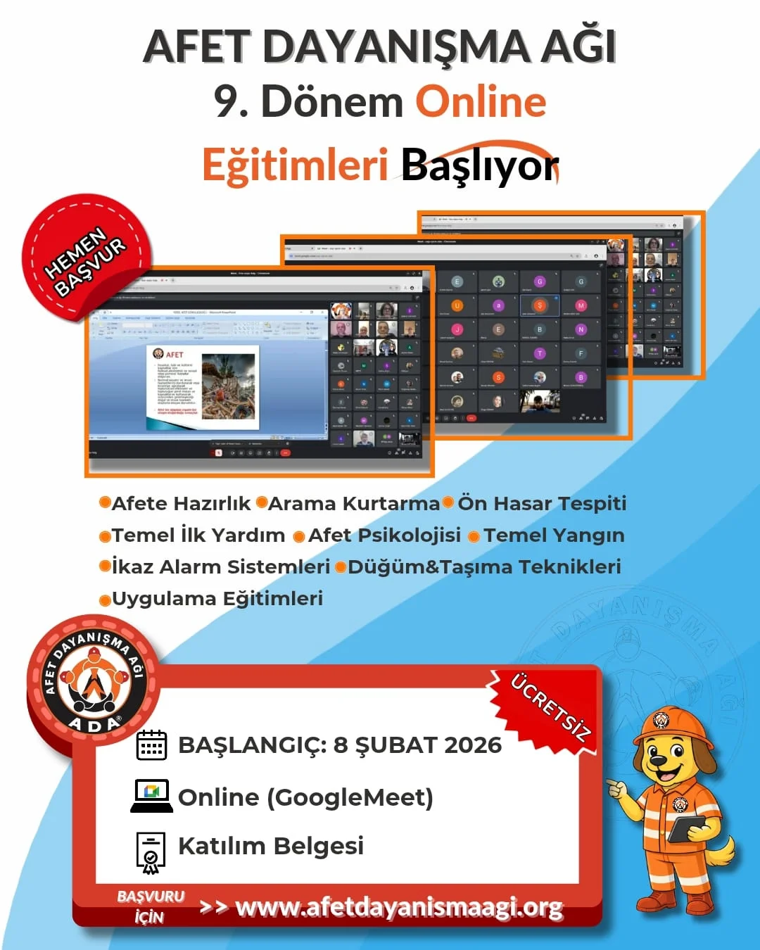 ADA’dan Yeni Dönem Eğitim Duyurusu: Yerel Afet Gönüllüleri Yetiştiriliyor