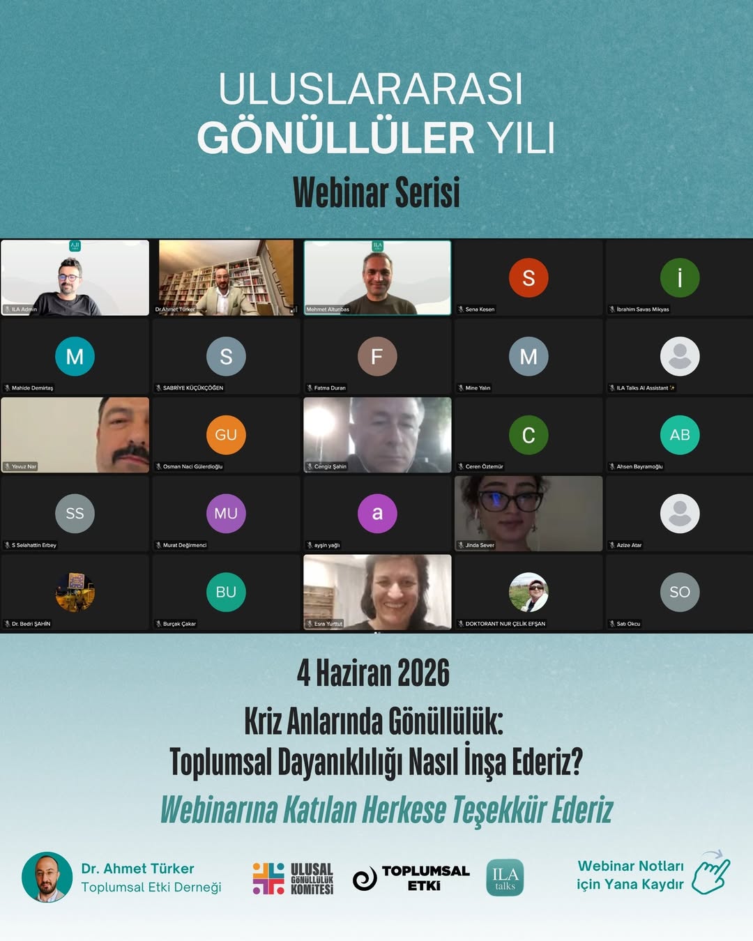 Ulusal Gönüllülük Komitesi Kriz Anlarında Gönüllülüğü Ele Aldı