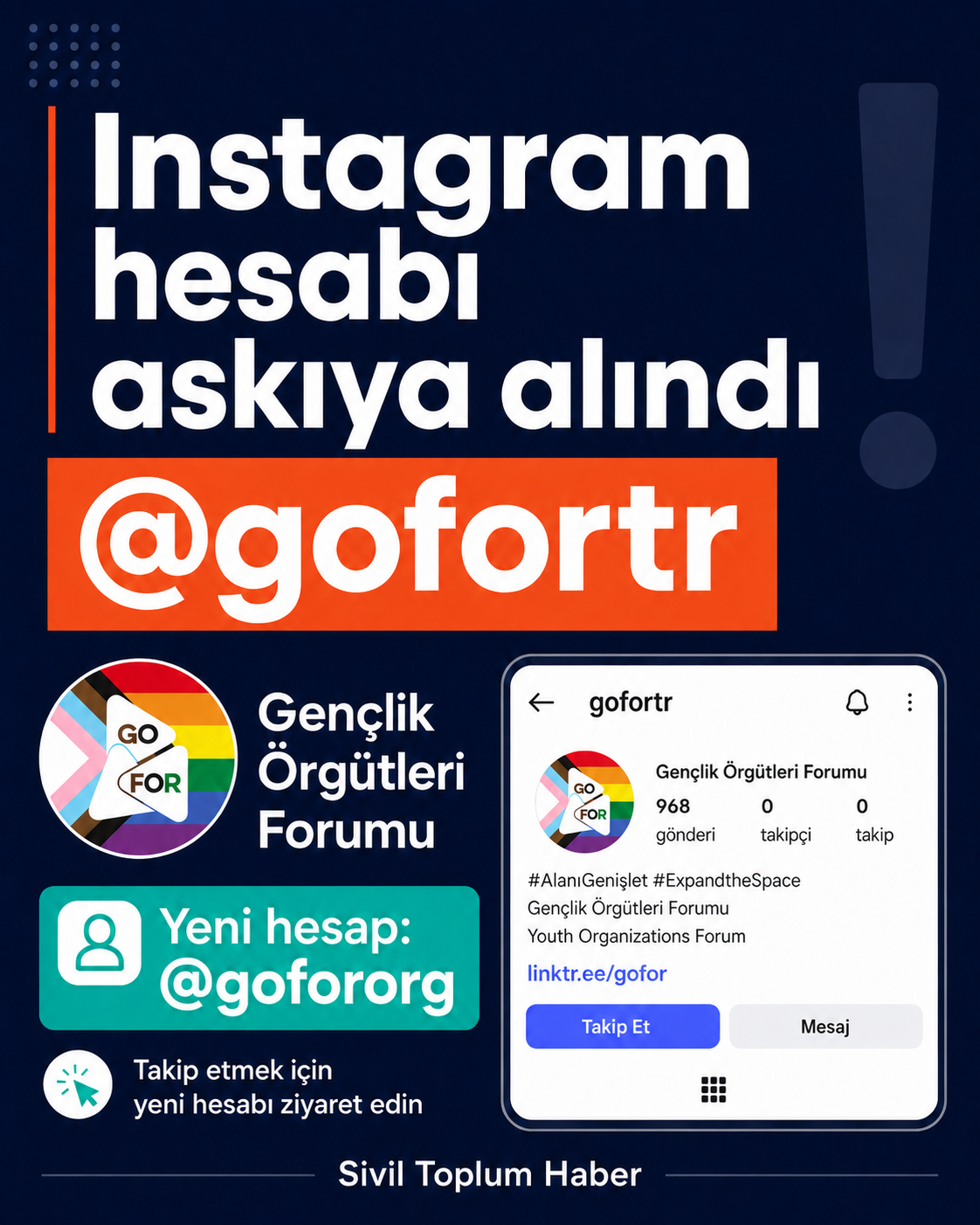 GoFor Instagram Hesabının Askıya Alındığını Duyurdu