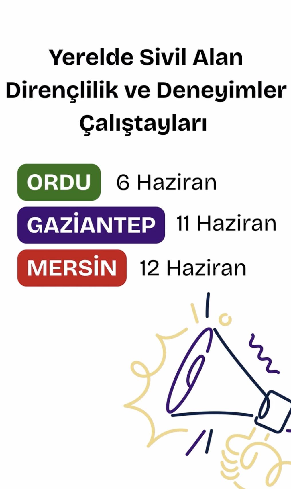 Civilab Türkiye Yerelde Sivil Alan Çalıştaylarını 3 İlde Düzenleyecek
