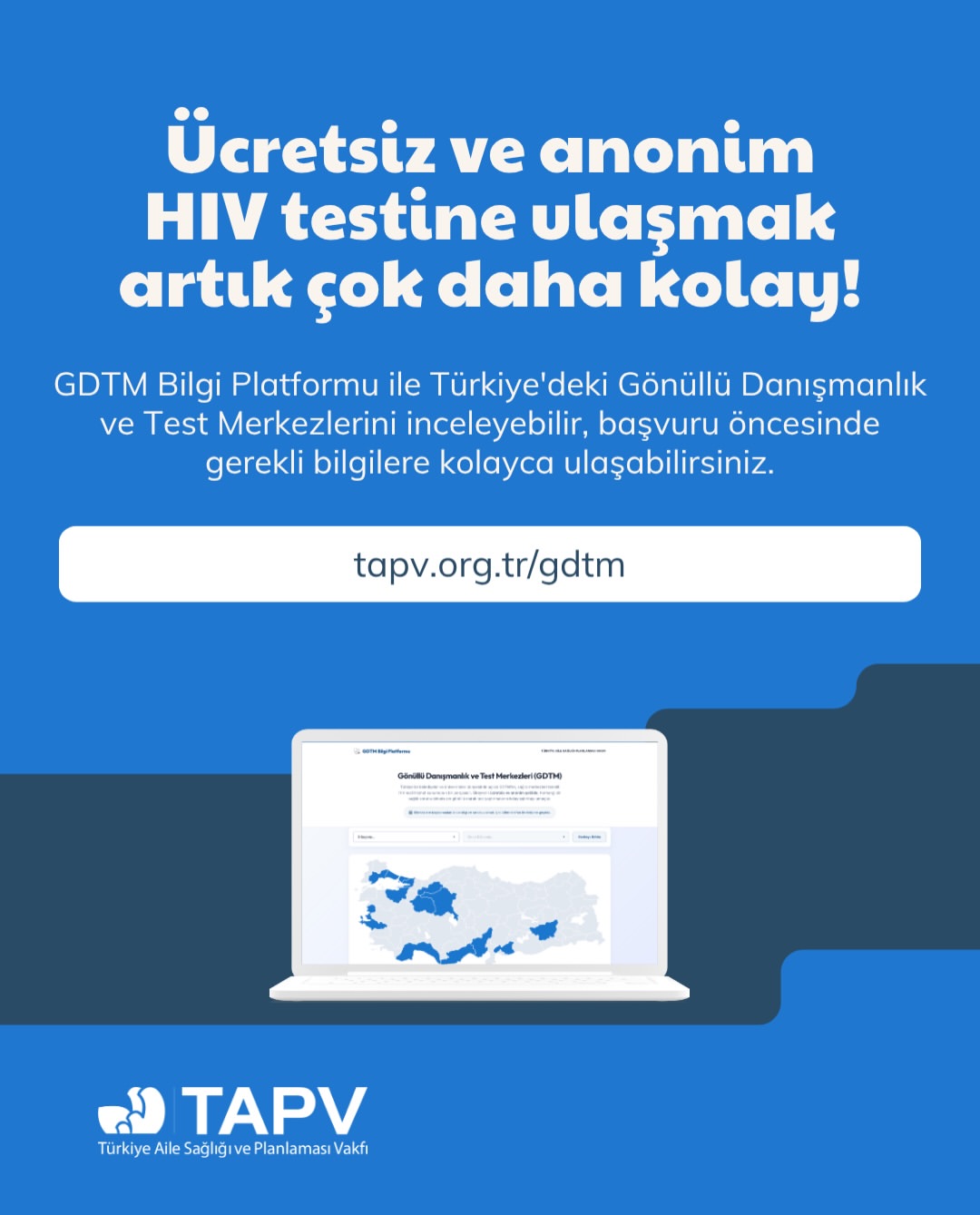 TAPV Gönüllü Danışmanlık ve Test Merkezleri İçin GDTM Bilgi Platformunu Duyurdu