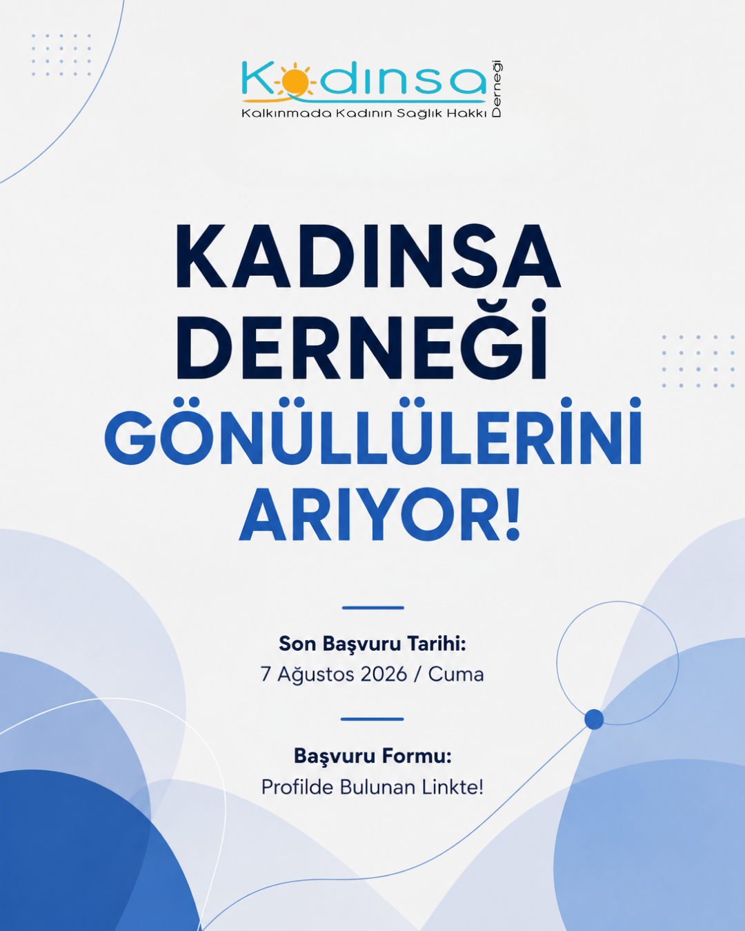 KADINSA Gönüllü Başvurularını Açtı