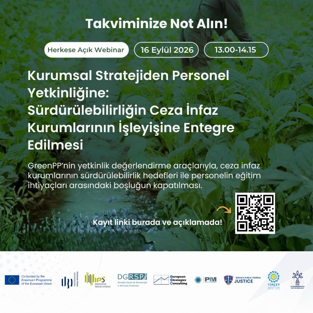 GreenPP Webineri Ceza İnfaz Kurumlarında Sürdürülebilirliği Ele Alacak