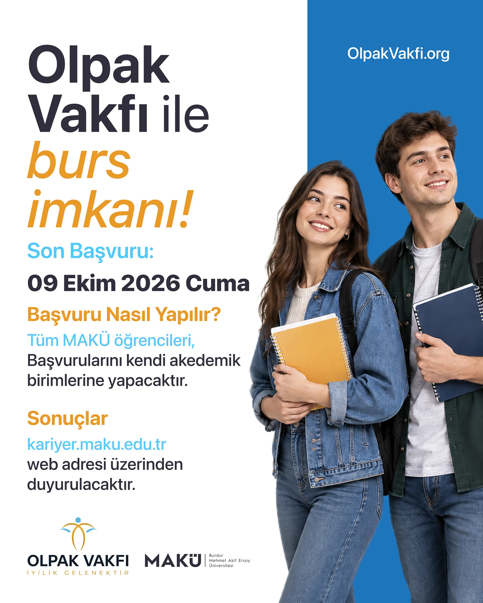 MAKÜ Eğitim Fakültesi Öğrencileri İçin Olpak Vakfı Bursu