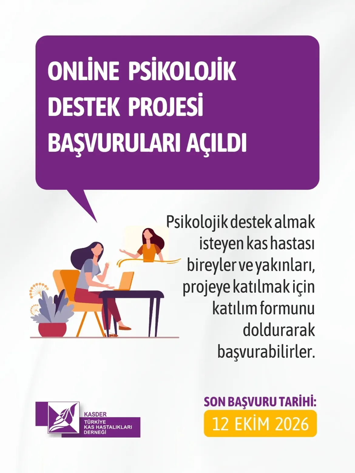 KASDER Ücretsiz Online Psikolojik Destek Başvurularını Açtı